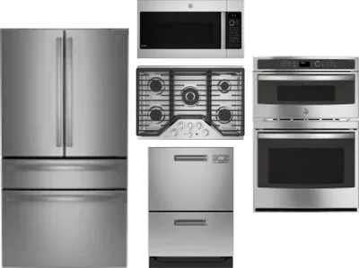 5 Piece Package Includes Refrigerator, Cooktop, Wall Oven, Microwave And Dishwasher